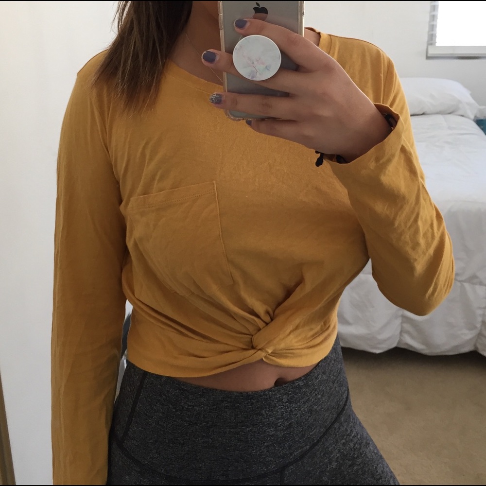 Mustard cropped long sleeve - Picture 4 of 4